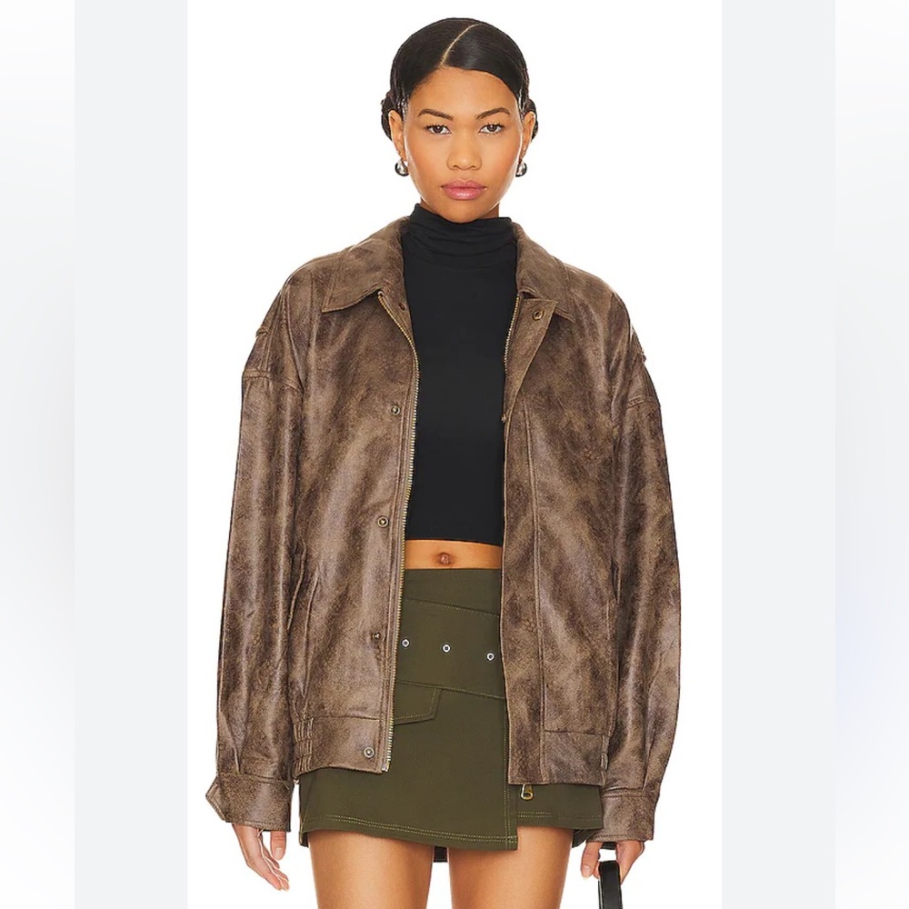 Lioness Kenny faux suede bomber